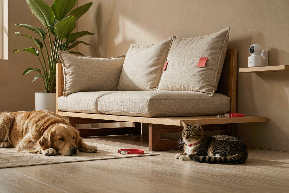 Dog separation anxiety smart home plan with pet camera