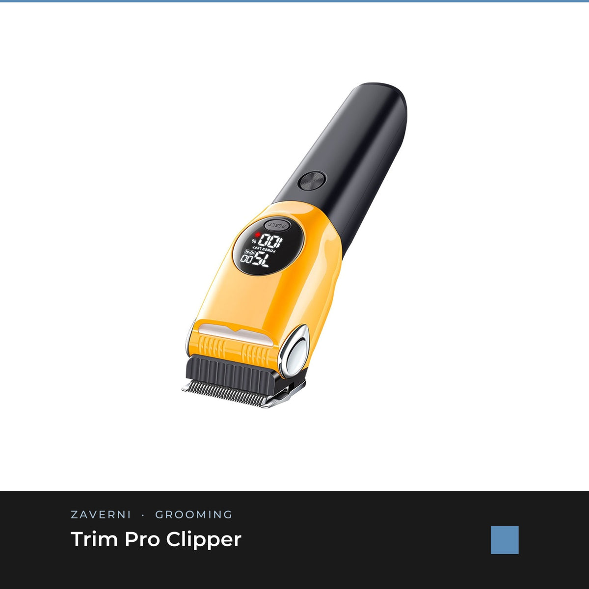 Zaverni Trim Pro Clipper - Sunny Yellow, cordless clipper with smart display
