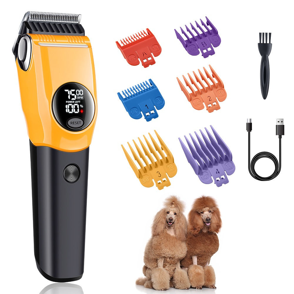 Zaverni Trim Pro Clipper - what's in the box: clipper, 6 guide combs, brush, USB-C cable