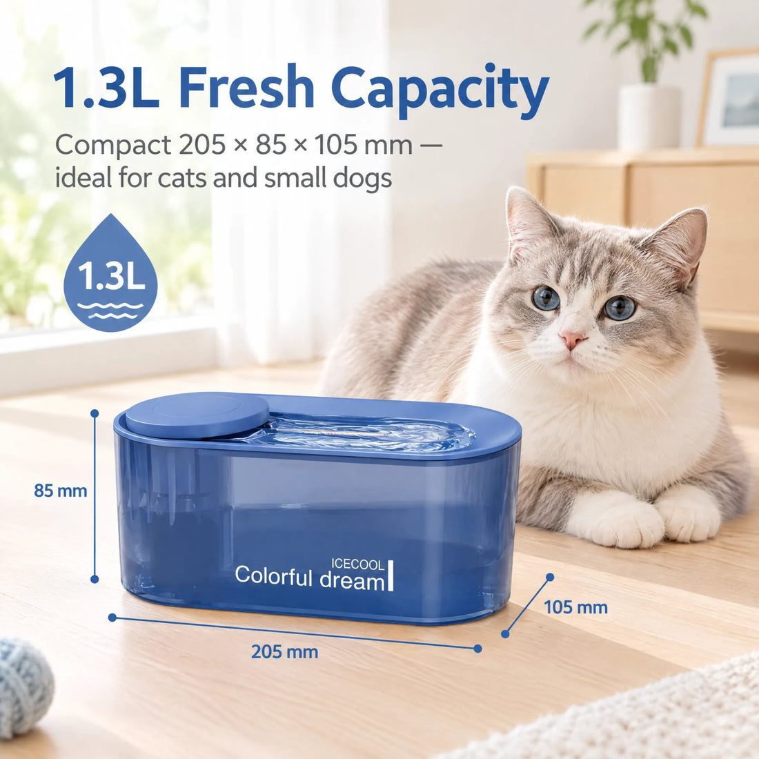 1.3 L fresh capacity