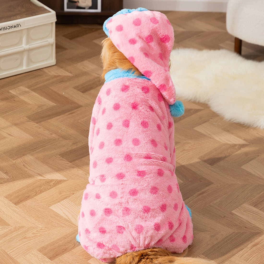 Zaverni Snug Holiday Pajama - Blush Pink on dog