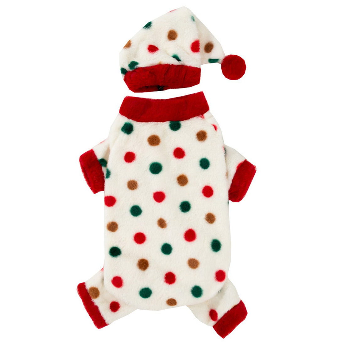 Zaverni Snug Holiday Pajama - Holiday White flat lay with Santa hat